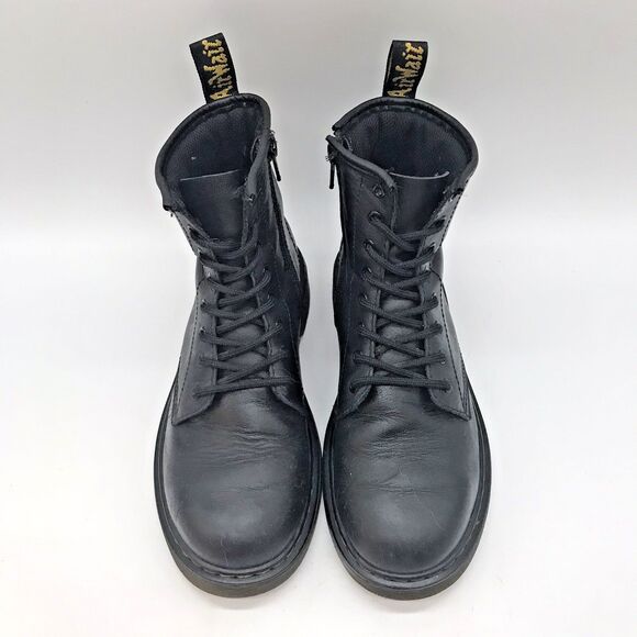 Dr. Martens Docs 1460 J Combat Boots M4 L5 EU36 Black Leather Side Zip High Top - Picture 5 of 11